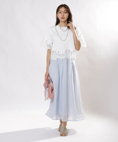 JUSGLITTY(ジャスグリッティー) |レースヘムTシャツニット