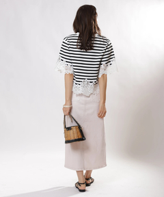 JUSGLITTY(ジャスグリッティー) |レースヘムTシャツニット