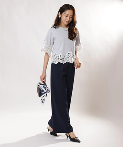 JUSGLITTY(ジャスグリッティー) |レースヘムTシャツニット