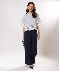 JUSGLITTY(ジャスグリッティー) |レースヘムTシャツニット