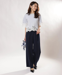 JUSGLITTY(ジャスグリッティー) |レースヘムTシャツニット