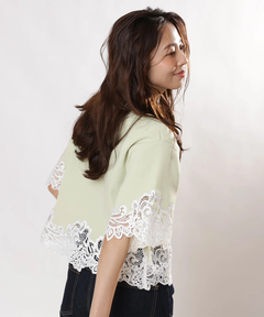 JUSGLITTY(ジャスグリッティー) |レースヘムTシャツニット