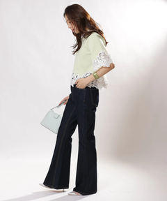 JUSGLITTY(ジャスグリッティー) |レースヘムTシャツニット