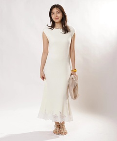 JUSGLITTY(ジャスグリッティー) |レースヘムニットワンピース