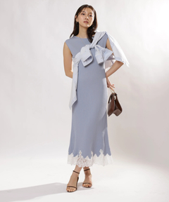 JUSGLITTY(ジャスグリッティー) |レースヘムニットワンピース