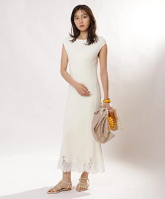 JUSGLITTY(ジャスグリッティー) |レースヘムニットワンピース