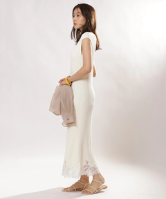 JUSGLITTY(ジャスグリッティー) |レースヘムニットワンピース