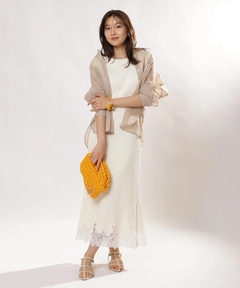 JUSGLITTY(ジャスグリッティー) |レースヘムニットワンピース