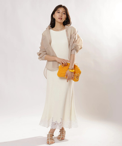 JUSGLITTY(ジャスグリッティー) |レースヘムニットワンピース