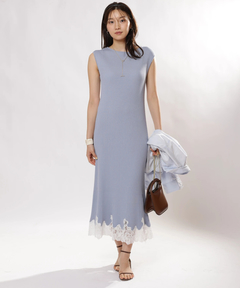 JUSGLITTY(ジャスグリッティー) |レースヘムニットワンピース