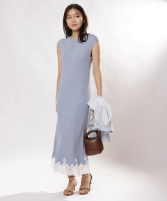 JUSGLITTY(ジャスグリッティー) |レースヘムニットワンピース