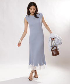 JUSGLITTY(ジャスグリッティー) |レースヘムニットワンピース