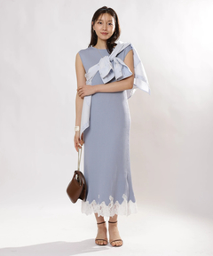 JUSGLITTY(ジャスグリッティー) |レースヘムニットワンピース