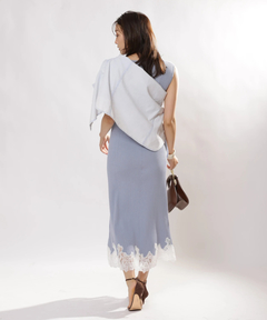 JUSGLITTY(ジャスグリッティー) |レースヘムニットワンピース