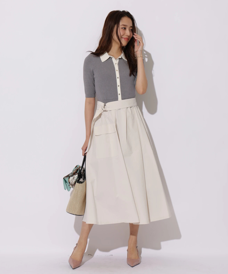 有楽町マルイ限定》配色衿ワークドッキングワンピース | ワンピース