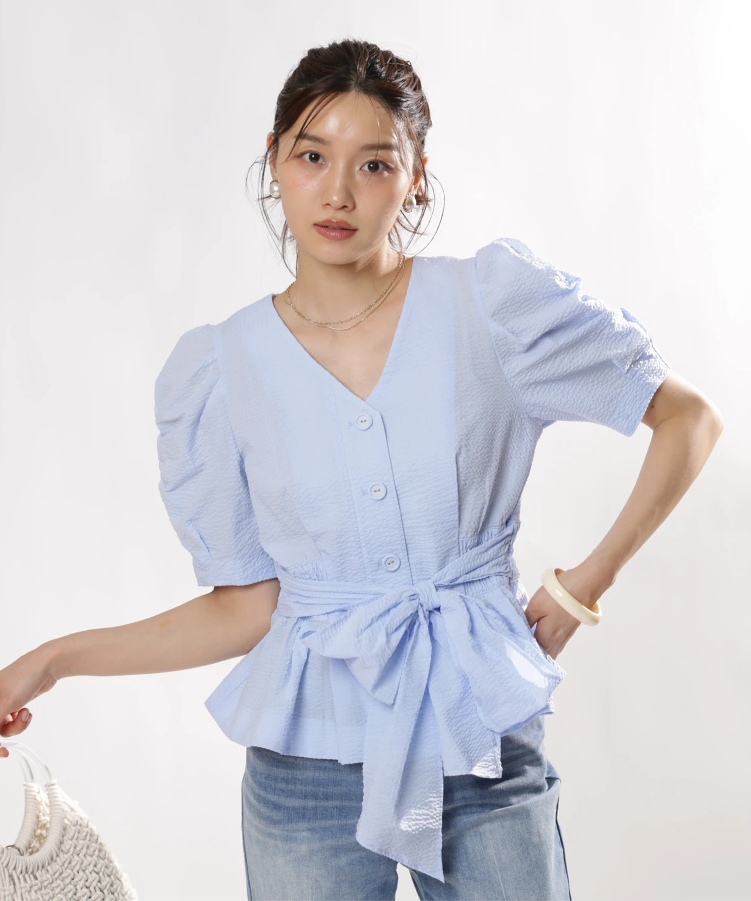 店舗限定》パフショルダーペプラムブラウス | シャツ・ブラウス