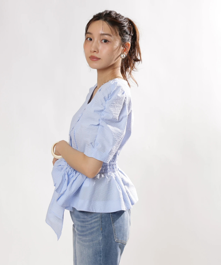 店舗限定》パフショルダーペプラムブラウス | シャツ・ブラウス
