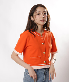 JUSGLITTY(ジャスグリッティー) |ラインジャケットライクカーデ