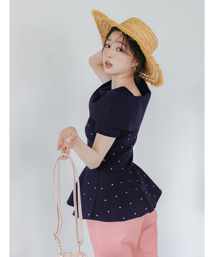 ジャスグリッティー  ビジュー付きペプラムニット ペプラムビスチェニット | ニット | JUSGLITTY（ジャスグリッティー