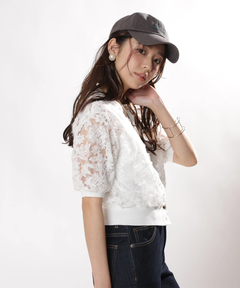 JUSGLITTY(ジャスグリッティー) |レースブーケカーディガン