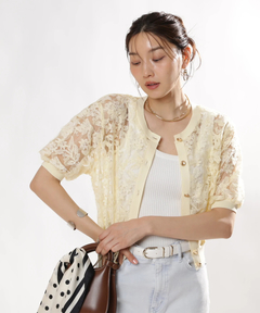 JUSGLITTY(ジャスグリッティー) |レースブーケカーディガン