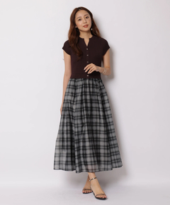 レディース JUSGLITTY ペタルスウェイプリントワンピース 新品タグ付き
