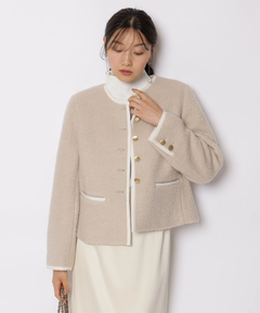美品 マイストラーダ ボアショートコート Arpege story 薄ベージュ 美品 マイストラーダ ボアショートコート Arpege story 薄ベージュ