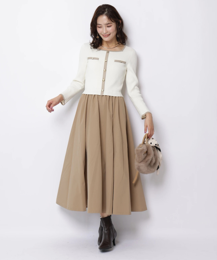 配色スクエアドッキングワンピース | ワンピース | JUSGLITTY（ジャス