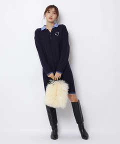 マルイ限定》カシュクールニットドットワンピースSET | ワンピース