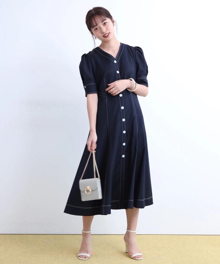 有楽町マルイ限定 配色ステッチワンピース ワンピース Rirandture リランドチュール 公式通販 Arpege Story アルページュストーリー