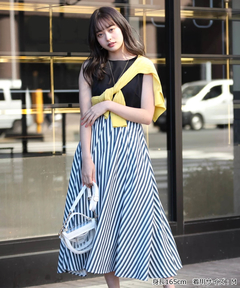 大きい割引 リランドチュール Star カット タフタストライプドッキングワンピース ワンピース