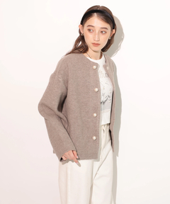 Rirandture(リランドチュール) |パール釦コクーンニットジャケット