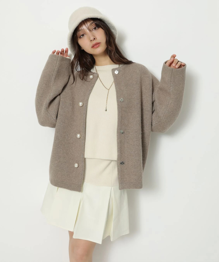 Rirandtureルミネ新宿店舗限定》クロップドニット×タックミニスカート  