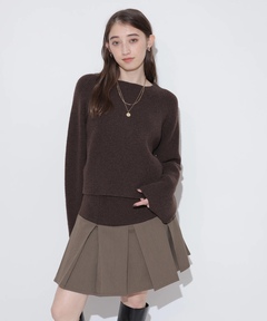 店舗限定》クロップドニット×タックミニスカート | セットアップ  