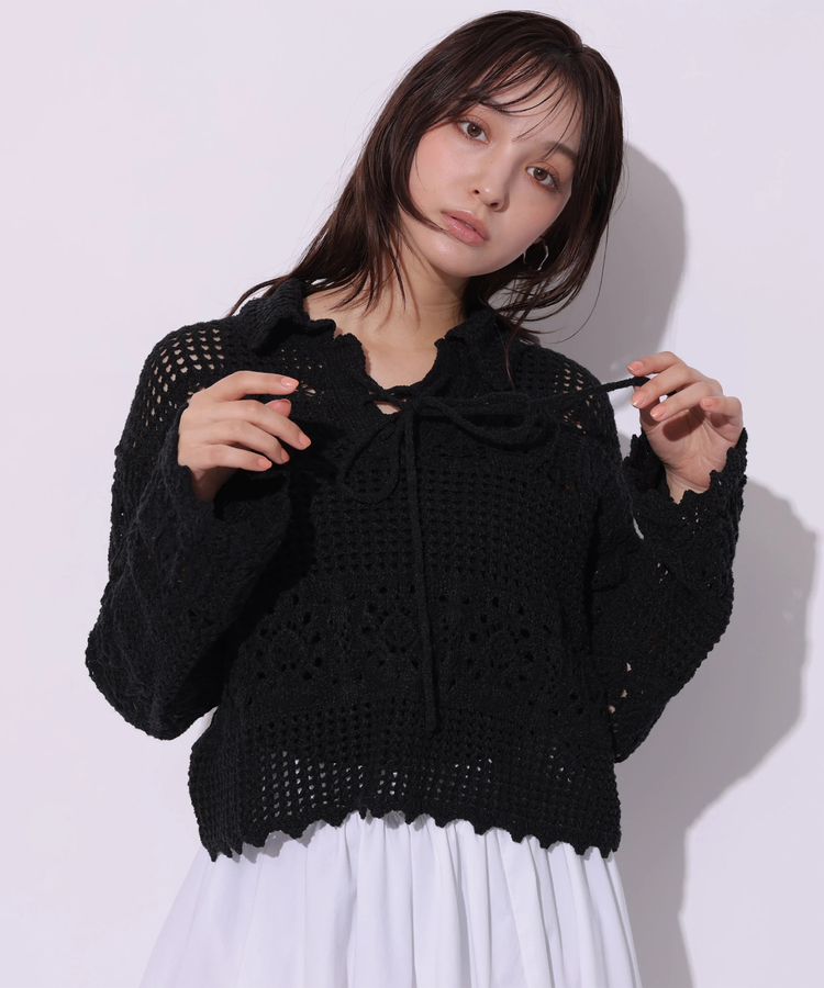 柄編みスキッパーニット | ニット | Rirandture(リランド 柄編みスキッパーニット | ニット | Rirandture(リランド
