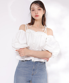 Rirandture(リランドチュール) |《Rirandtureルミネ新宿店限定》コットンレースオフショルブラウス
