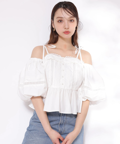 Rirandture(リランドチュール) |《Rirandtureルミネ新宿店限定》コットンレースオフショルブラウス