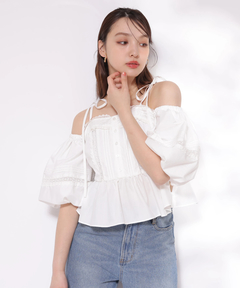 Rirandture(リランドチュール) |《Rirandtureルミネ新宿店限定》コットンレースオフショルブラウス