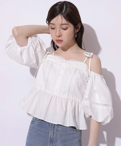Rirandture(リランドチュール) |《Rirandtureルミネ新宿店限定》コットンレースオフショルブラウス