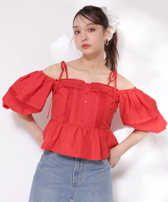Rirandture(リランドチュール) |《Rirandtureルミネ新宿店限定》コットンレースオフショルブラウス