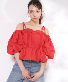 Rirandture(リランドチュール) |《Rirandtureルミネ新宿店限定》コットンレースオフショルブラウス