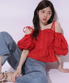 Rirandture(リランドチュール) |《Rirandtureルミネ新宿店限定》コットンレースオフショルブラウス