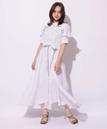 Rirandture シャツフレアワンピース　ピンク系 中古・古着通販】Rirandture (リランドチュール) シアープリーツ