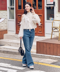 Rirandture(リランドチュール) |美脚セミフレアデニムパンツ