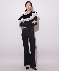 Rirandture(リランドチュール) |美脚セミフレアデニムパンツ