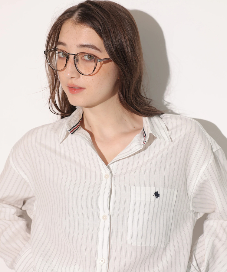 リランドチュール　ポロシャツ　〈POLO BCSコラボ〉　白 POLO BCSコラボ〉オーバーサイズシャツ | シャツ・ブラウス