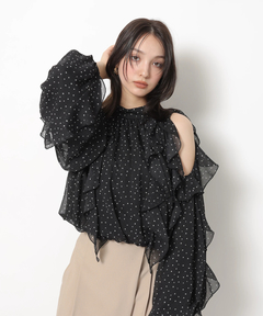 Rirandture(リランドチュール) |オフショルフリルシアーブラウス