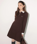 POLO BCSコラボ・店舗限定〉シャツレイヤードケーブルニットミニワンピ
