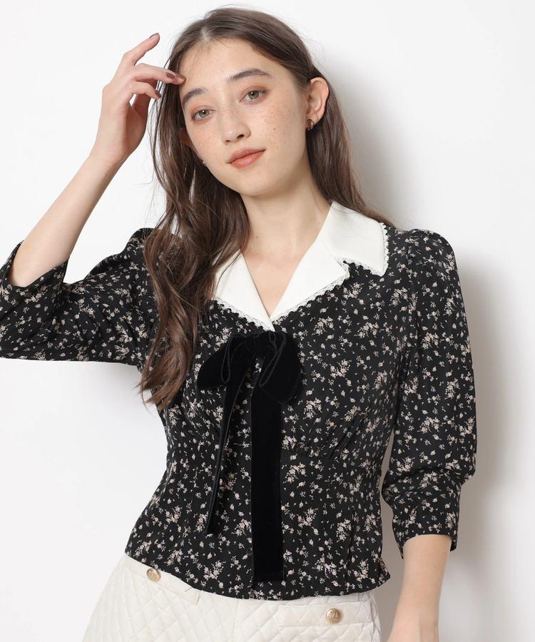 Rirandture  リボン トップス オフショルリボンペプラムトップス | シャツ・ブラウス