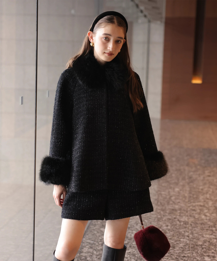 ツィードファー衿ショートコート | コート | Rirandture（リランド